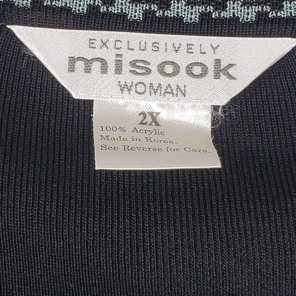 Misook Womens Long Line Jacket Sweater Cardigan Size 2X Black Long Sleeve - Picture 6 of 7